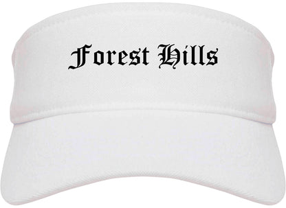 Forest Hills Tennessee TN Old English Mens Visor Cap Hat White