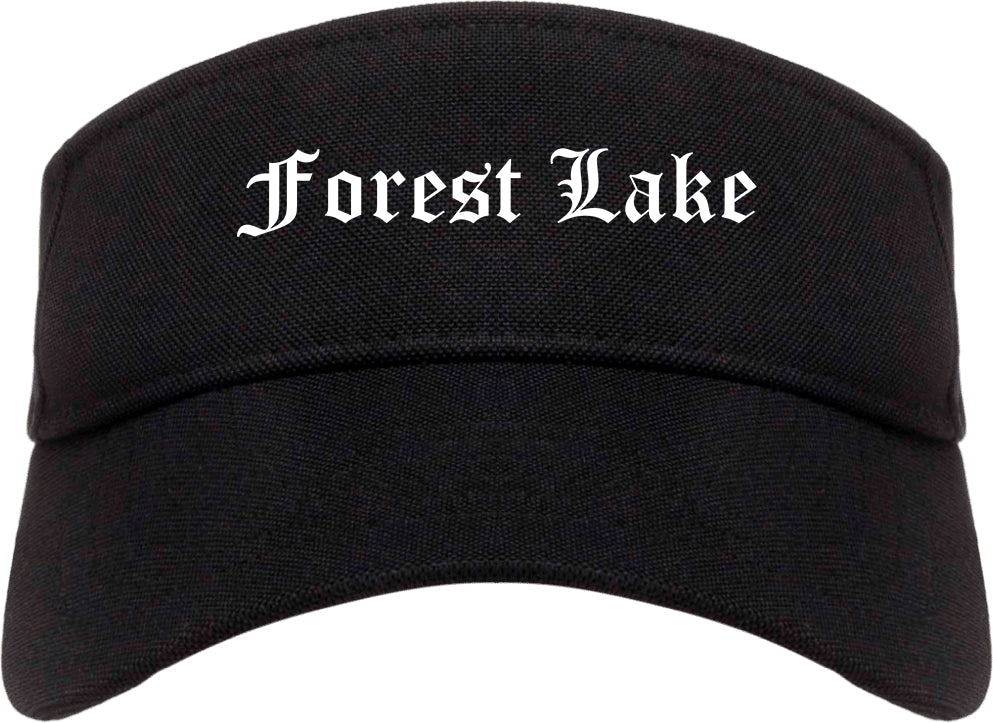 Forest Lake Minnesota MN Old English Mens Visor Cap Hat Black