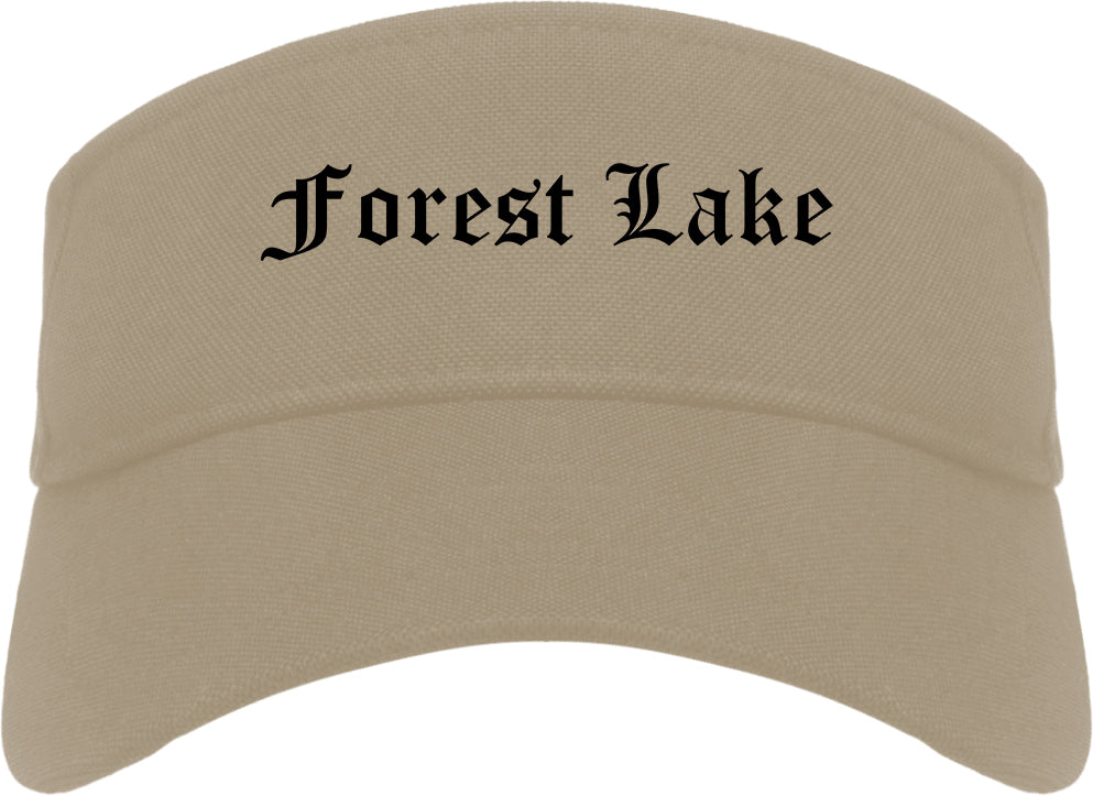 Forest Lake Minnesota MN Old English Mens Visor Cap Hat Khaki