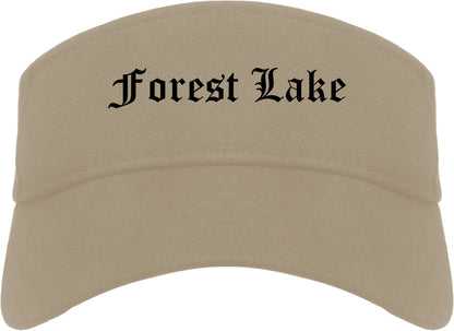 Forest Lake Minnesota MN Old English Mens Visor Cap Hat Khaki