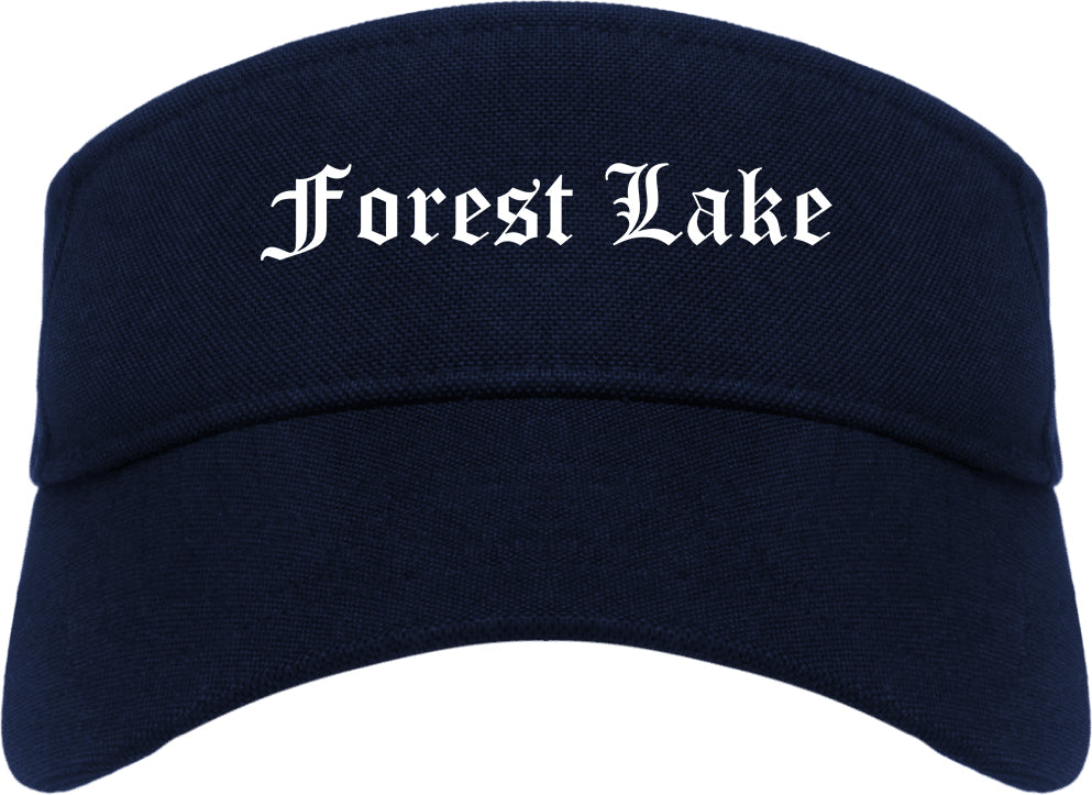 Forest Lake Minnesota MN Old English Mens Visor Cap Hat Navy Blue