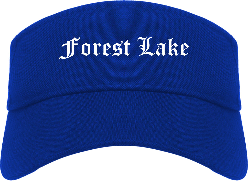 Forest Lake Minnesota MN Old English Mens Visor Cap Hat Royal Blue
