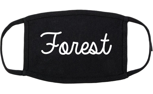 Forest Mississippi MS Script Cotton Face Mask Black