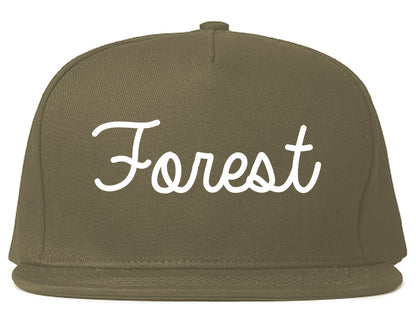 Forest Mississippi MS Script Mens Snapback Hat Grey