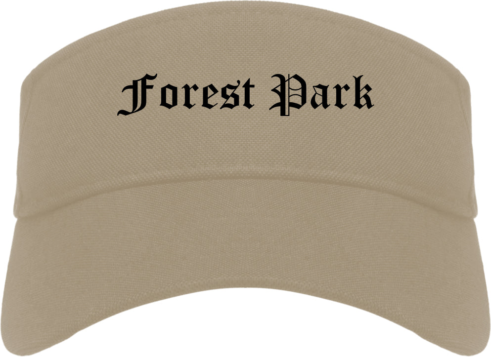 Forest Park Georgia GA Old English Mens Visor Cap Hat Khaki