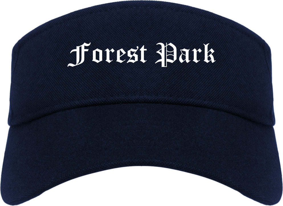 Forest Park Georgia GA Old English Mens Visor Cap Hat Navy Blue