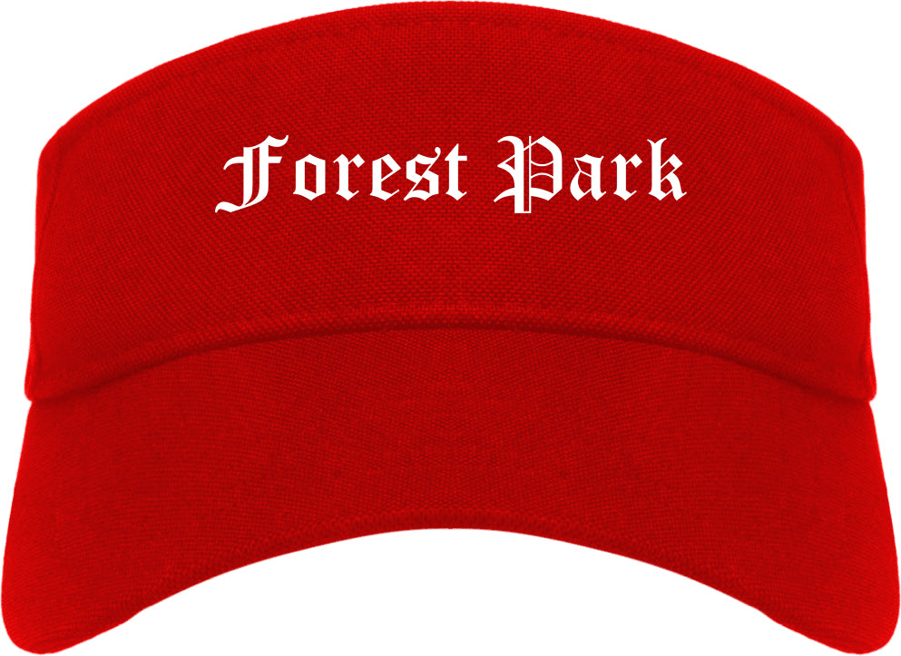 Forest Park Georgia GA Old English Mens Visor Cap Hat Red