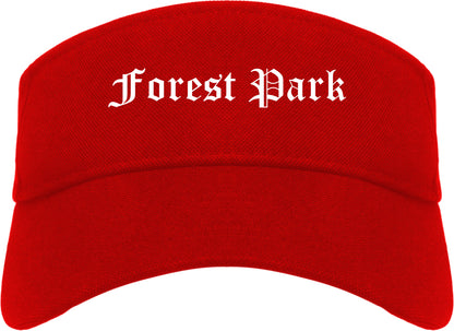 Forest Park Georgia GA Old English Mens Visor Cap Hat Red