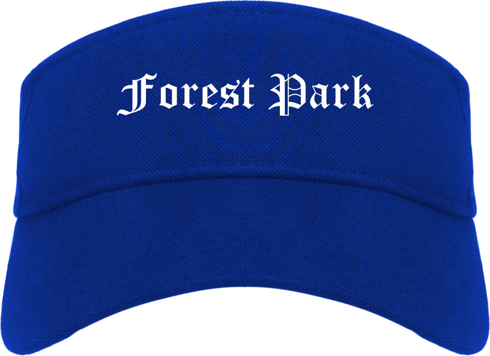 Forest Park Georgia GA Old English Mens Visor Cap Hat Royal Blue