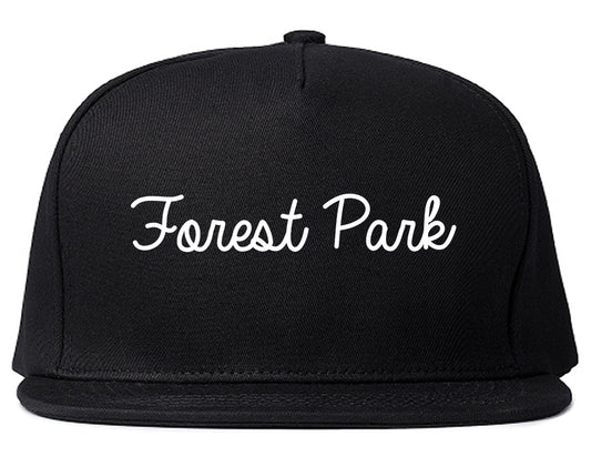 Forest Park Illinois IL Script Mens Snapback Hat Black