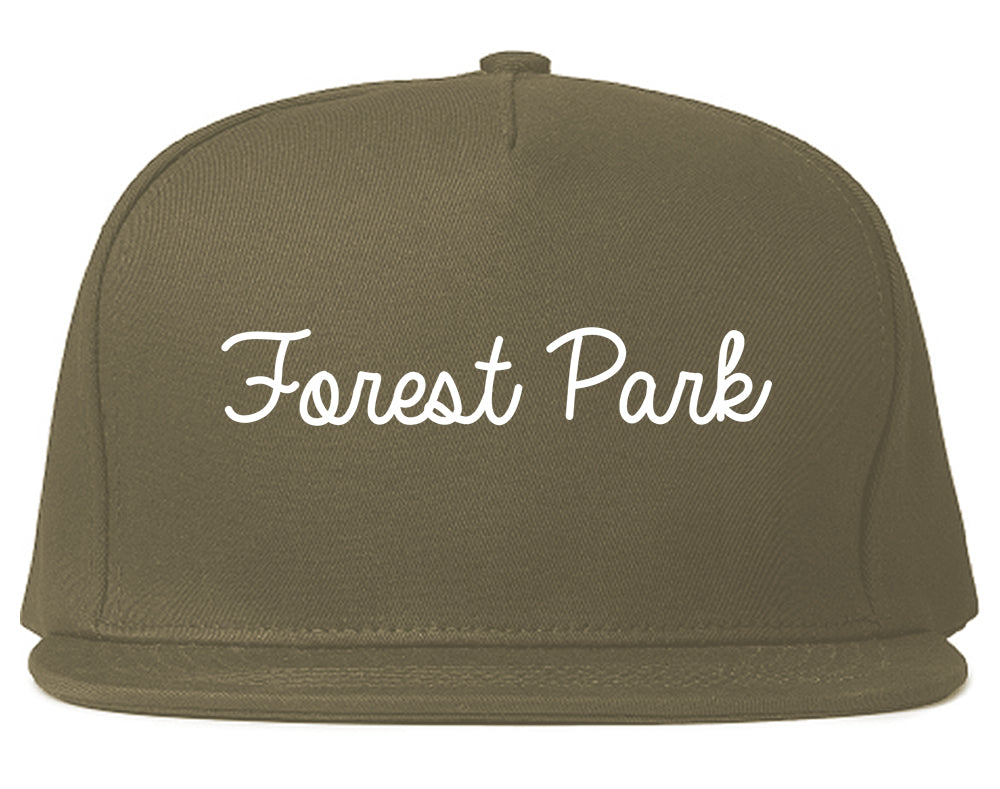 Forest Park Illinois IL Script Mens Snapback Hat Grey