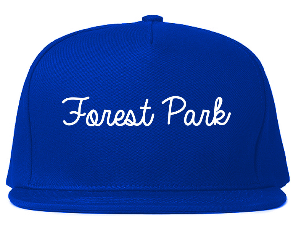 Forest Park Illinois IL Script Mens Snapback Hat Royal Blue