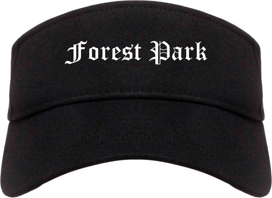 Forest Park Illinois IL Old English Mens Visor Cap Hat Black