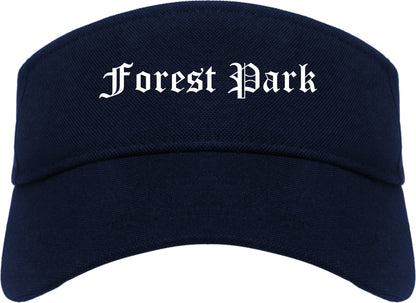 Forest Park Illinois IL Old English Mens Visor Cap Hat Navy Blue