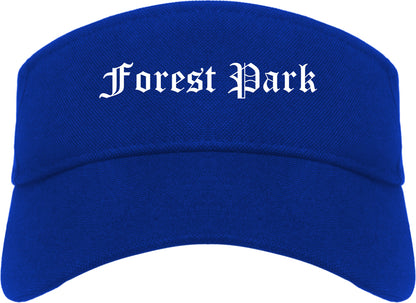 Forest Park Illinois IL Old English Mens Visor Cap Hat Royal Blue