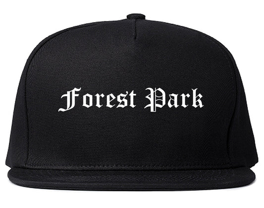 Forest Park Ohio OH Old English Mens Snapback Hat Black