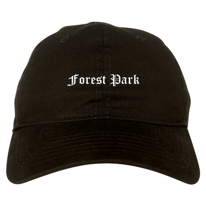 Forest Park Ohio OH Old English Mens Dad Hat Baseball Cap Black