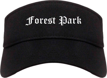 Forest Park Ohio OH Old English Mens Visor Cap Hat Black