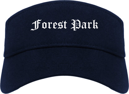 Forest Park Ohio OH Old English Mens Visor Cap Hat Navy Blue