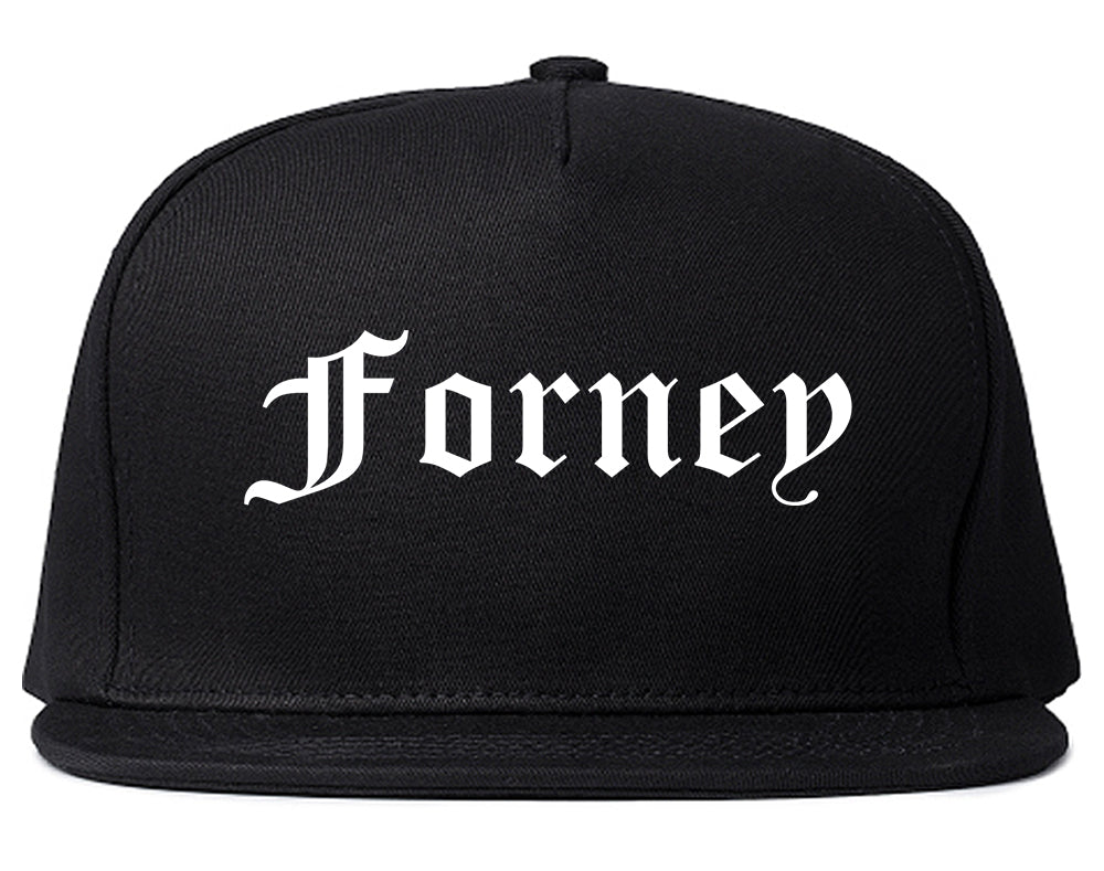 Forney Texas TX Old English Mens Snapback Hat Black