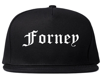 Forney Texas TX Old English Mens Snapback Hat Black