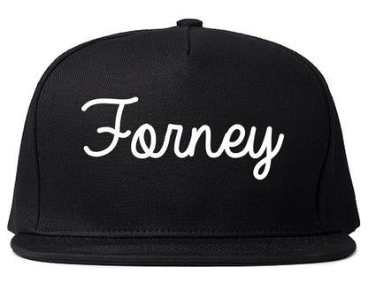 Forney Texas TX Script Mens Snapback Hat Black