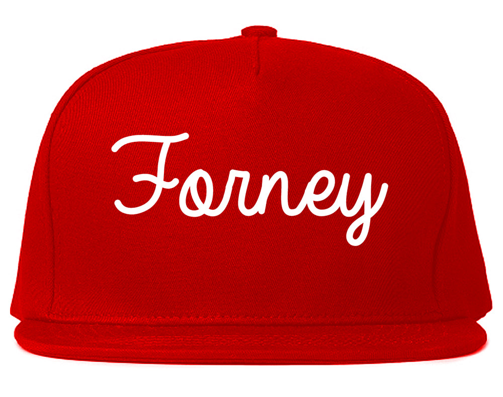 Forney Texas TX Script Mens Snapback Hat Red