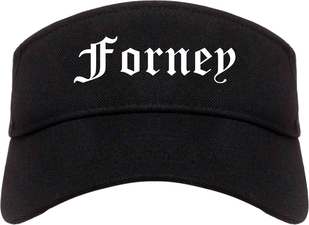 Forney Texas TX Old English Mens Visor Cap Hat Black