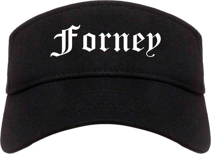 Forney Texas TX Old English Mens Visor Cap Hat Black