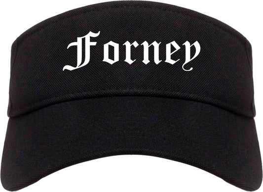 Forney Texas TX Old English Mens Visor Cap Hat Black