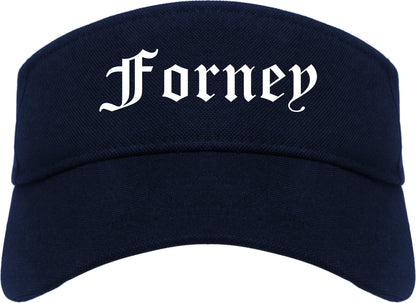 Forney Texas TX Old English Mens Visor Cap Hat Navy Blue