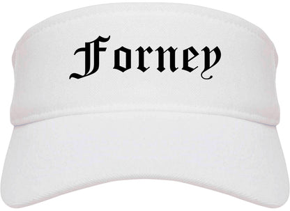 Forney Texas TX Old English Mens Visor Cap Hat White