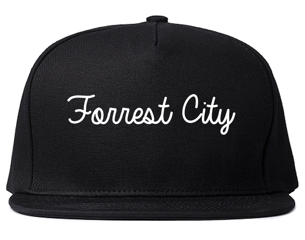 Forrest City Arkansas AR Script Mens Snapback Hat Black