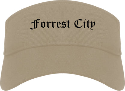 Forrest City Arkansas AR Old English Mens Visor Cap Hat Khaki