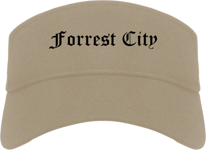Forrest City Arkansas AR Old English Mens Visor Cap Hat Khaki