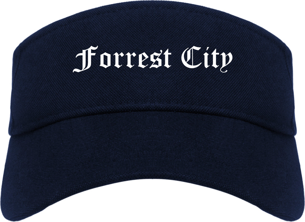 Forrest City Arkansas AR Old English Mens Visor Cap Hat Navy Blue