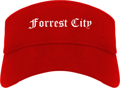 Forrest City Arkansas AR Old English Mens Visor Cap Hat Red