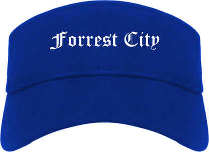 Forrest City Arkansas AR Old English Mens Visor Cap Hat Royal Blue