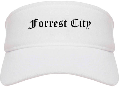 Forrest City Arkansas AR Old English Mens Visor Cap Hat White