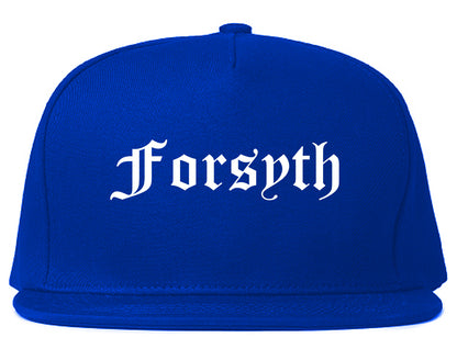 Forsyth Georgia GA Old English Mens Snapback Hat Royal Blue