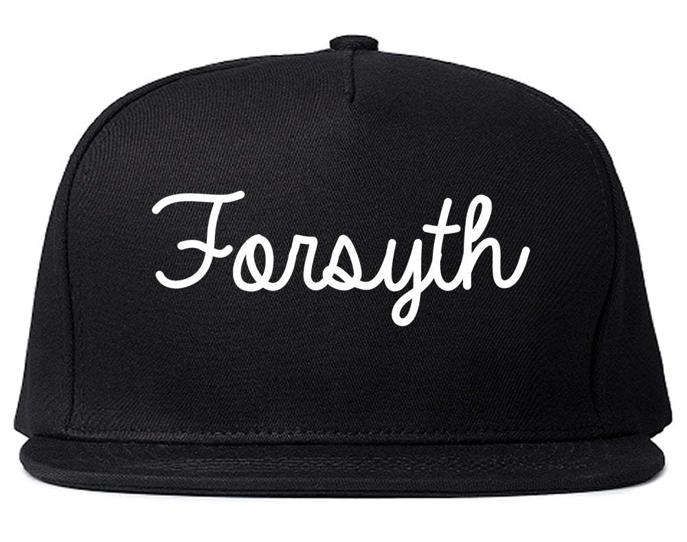 Forsyth Georgia GA Script Mens Snapback Hat Black