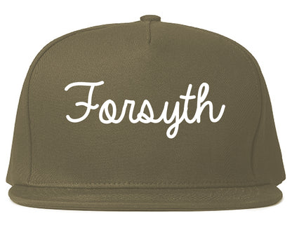 Forsyth Georgia GA Script Mens Snapback Hat Grey