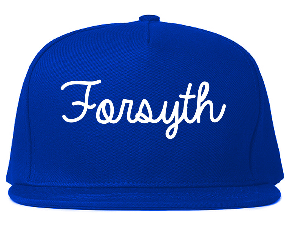 Forsyth Georgia GA Script Mens Snapback Hat Royal Blue