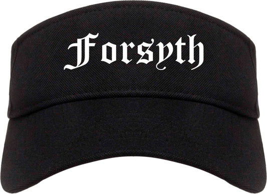 Forsyth Georgia GA Old English Mens Visor Cap Hat Black