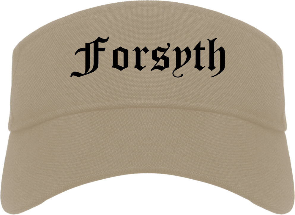 Forsyth Georgia GA Old English Mens Visor Cap Hat Khaki
