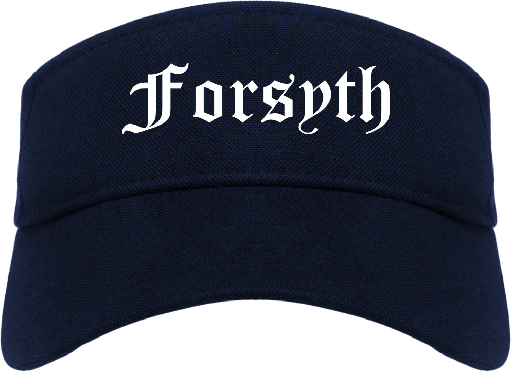 Forsyth Georgia GA Old English Mens Visor Cap Hat Navy Blue