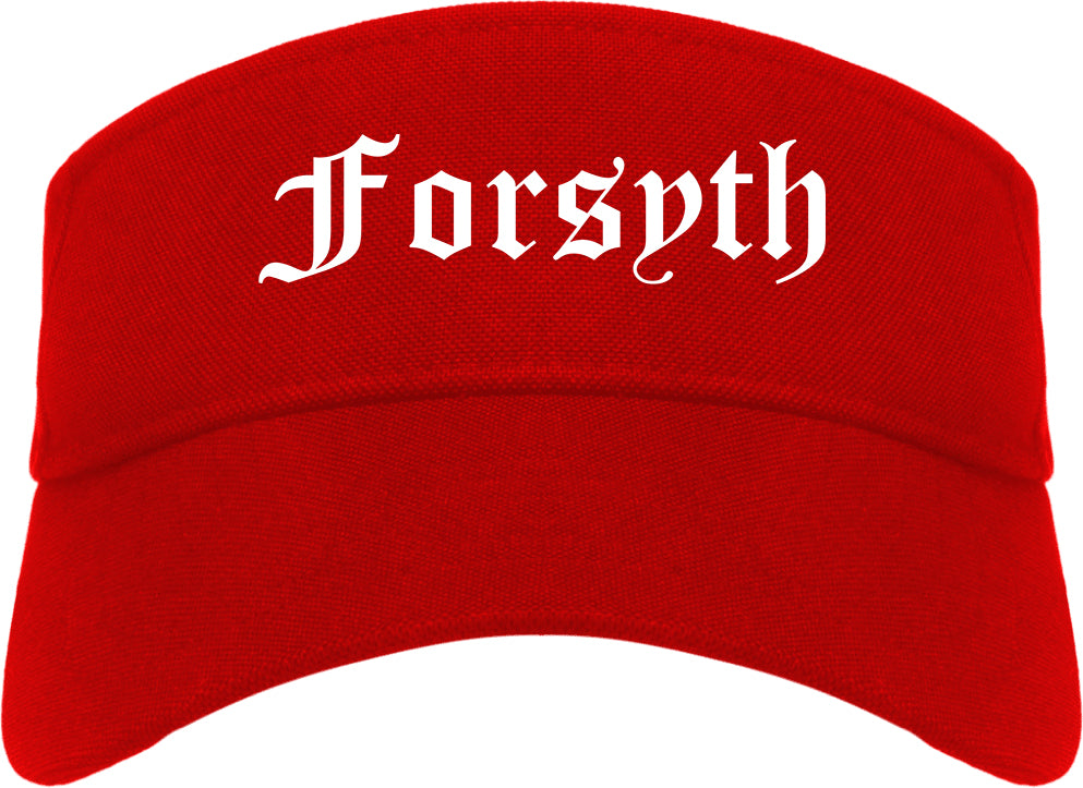 Forsyth Georgia GA Old English Mens Visor Cap Hat Red