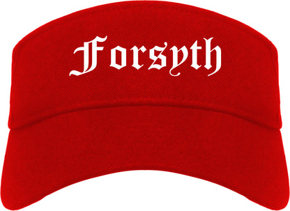 Forsyth Georgia GA Old English Mens Visor Cap Hat Red