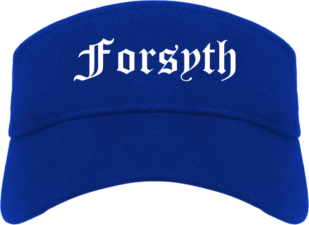 Forsyth Georgia GA Old English Mens Visor Cap Hat Royal Blue