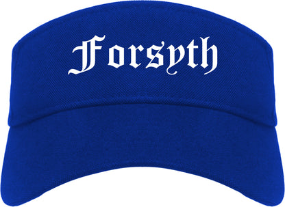 Forsyth Georgia GA Old English Mens Visor Cap Hat Royal Blue